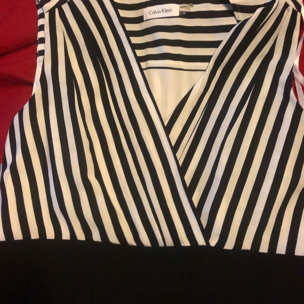 Calvin Klein black and white dress